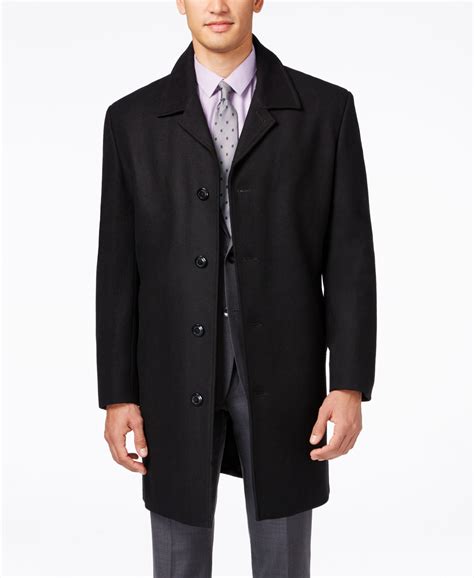 London Fog Coat Coventry Wool Blend Overcoat In Black For Men Lyst