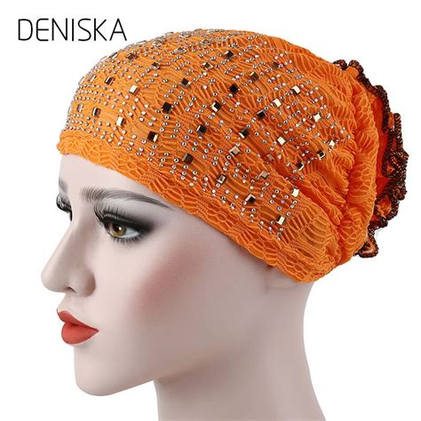 Deniska 2018 New Women Headwear Lace Hot Drilling African Head Wrap Twist Hair Band Turban