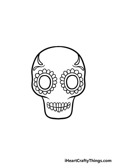 How To Draw A Sugar Skull Easy Drawing Guides