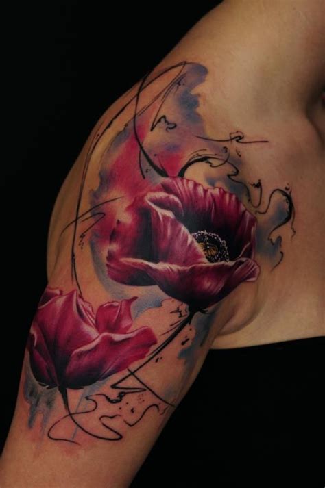 60 Beautiful Poppy Tattoos Art And Design Poppies Tattoo Shoulder