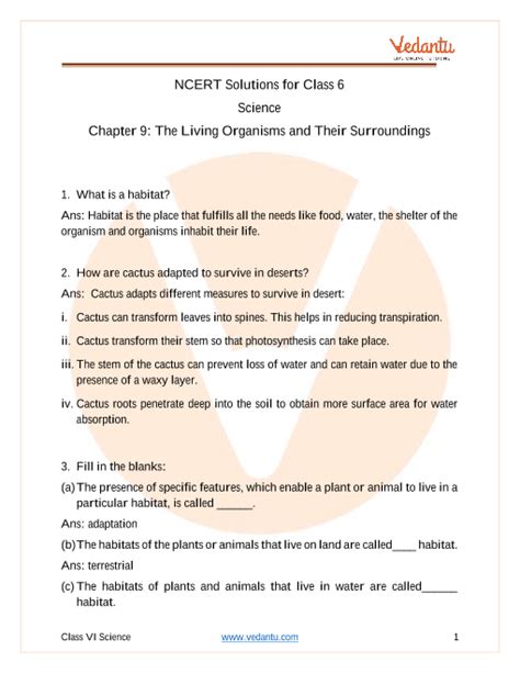 Worksheets For Class 6 Science Cbse