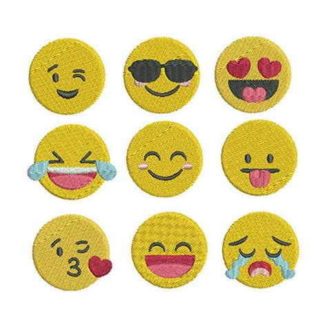 Mini Emoji Embroidery Design Set Instant Download Etsy In 2021