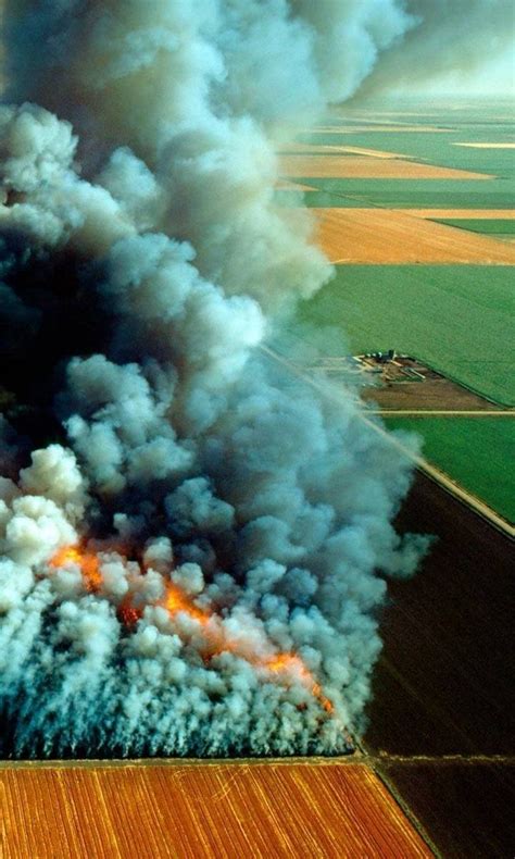 Aerial View Of Wheat Field Stubble Burn Via Bing Aerial View Cool
