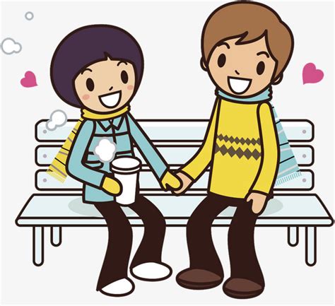 два человека за мультфильм иллюстрации зимний парк общения