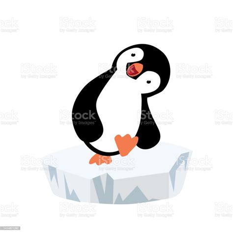 Penguin On Ice Floe Cartoon Stock Illustration Download Image Now Glacier Penguin