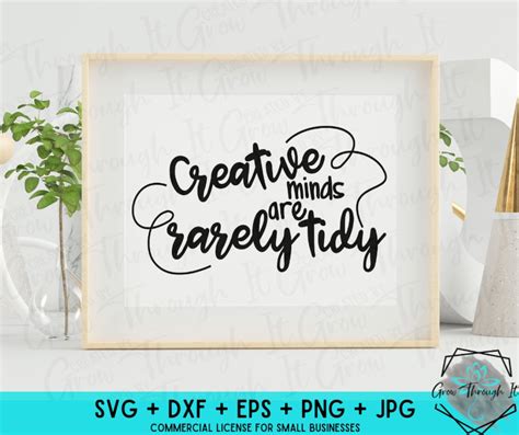 Artistic Svg Creative Minds Are Rarely Tidy Printable Wall Etsy
