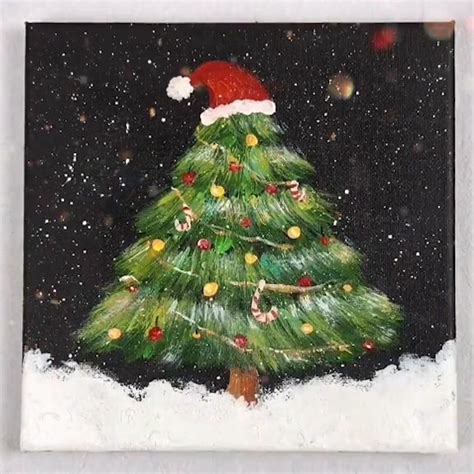 How To Paint A Christmas Tree🎄 Video Diy Christmas Paintings