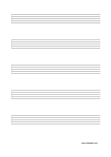 Music Manuscript Template Printable Staff Bass Clef Music Paper Free