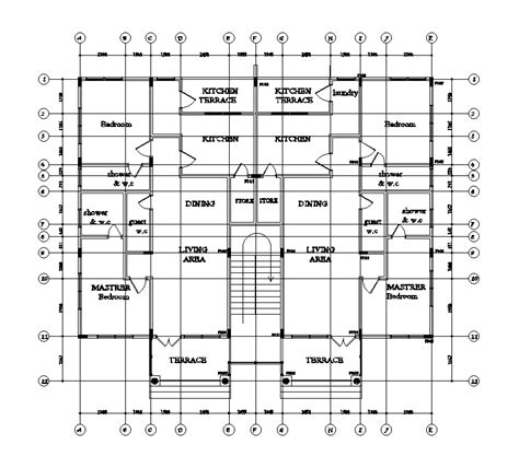 Column Layout Of 18x15m Floor Plan Of Residential Building Is Given In