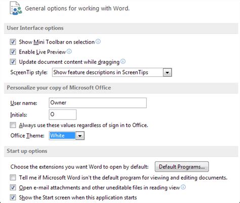 Microsoft Word 2007 To Word 2016 Tutorials Displaying The Word Options