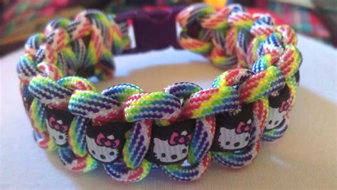 Hello Kitty Bracelet Paracord Bracelet Rianbow For Kids Or Adults 10