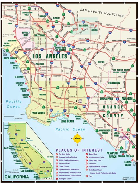 La Map Where Magazine Los Angeles Map