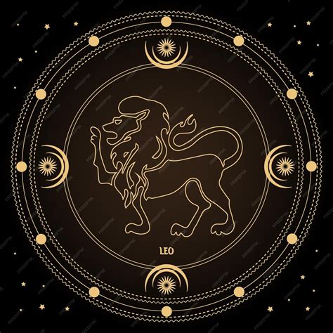 Signo Del Zodiaco Leo Signo Del Horóscopo Astrológico En Un Círculo