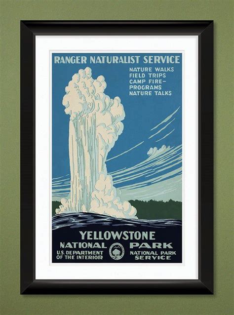 wpa yellowstone national park 12x18 heavyweight art print etsy national park posters