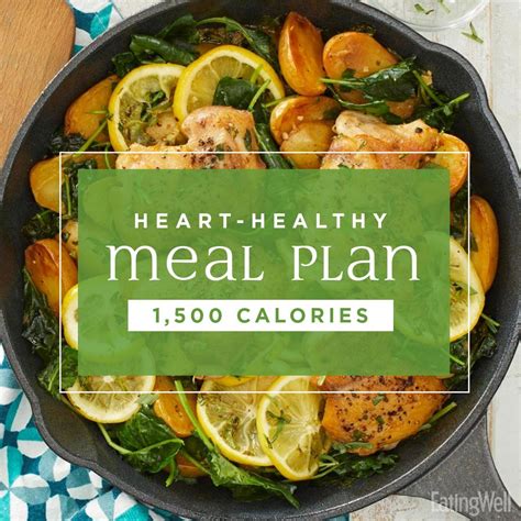 Detailed information on recipes is available on their site, with a possibility for some changes in weekly plans (depending on customer's needs). 7-Day Heart-Healthy Meal Plan: 1,500 Calories - EatingWell