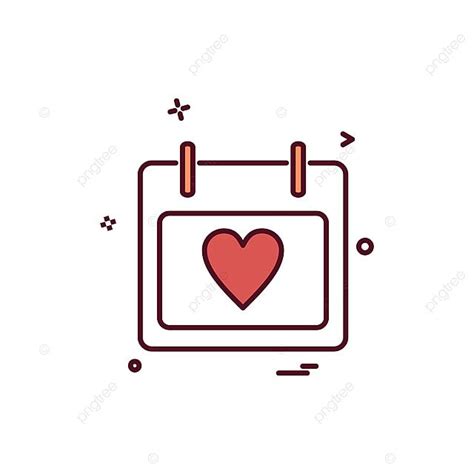 รูปไอคอนหัวใจปฏิทินการออกแบบเวกเตอร์ Png ไอคอนปฏิทิน ไอคอนหัวใจ