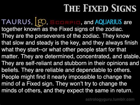 °the Fixed Signs Taurus•leo•scorpio• Aquarius Astrology Zodiac