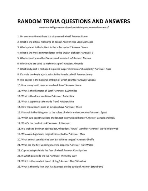 136 Best Trivia Questions And Answers Fun General Random Trivia