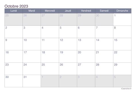 Calendrier Octobre 2023 À Imprimer Get Calendar 2023 Update