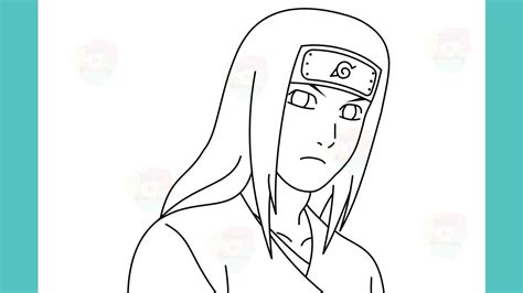 How To Draw Neji Hyuga From Nartuo Step By Step Drawing Youtube