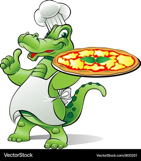 Pizza Alligator Chef Royalty Free Vector Image