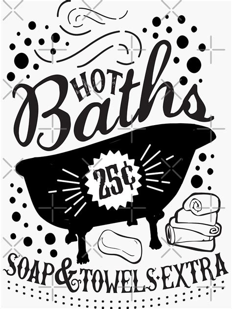 hot baths 25 cents sign bathroom decor bathroom wall art sticker by starprintshop redbubble