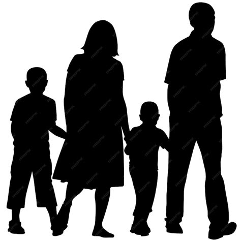 Premium Vector Silhouette Of Father Mother And Son Vector