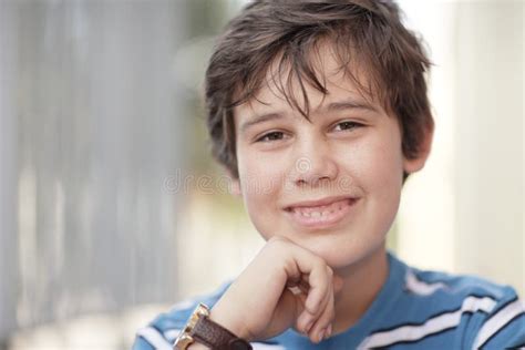 Image Of A Young Boy Outdoors Stock Image Image Of Twelve Handsome