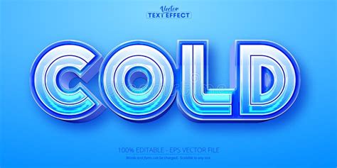 Ice Text Effect Editable Cold Game And Cartoon Text Style Stock Vector