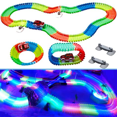 Toy Race Car Track ~ Light Up Twisting Glow In The Dark Race Tracks