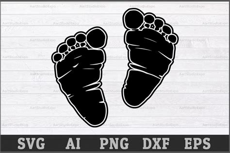 Baby Footprint Svg Cut Files Baby Footprint Dxf Cutting Files Baby By