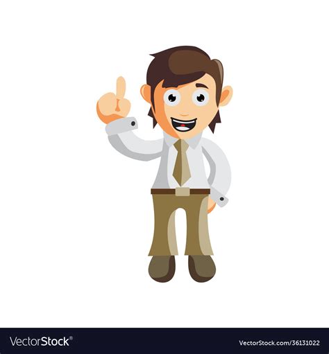 Business Man Pointing Up Cartoon Character Design Vector Image