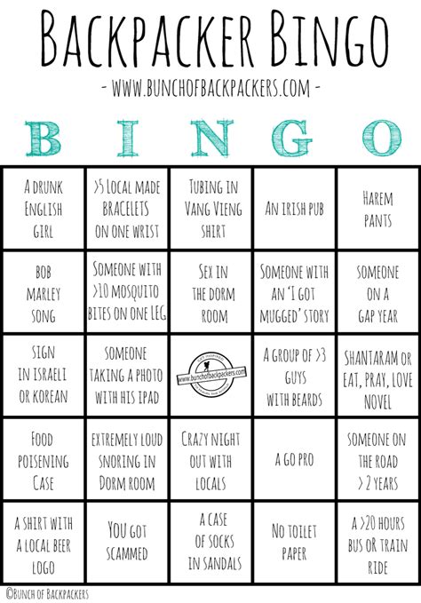 We did not find results for: Backpacker Bingo - Bunch of Backpackers
