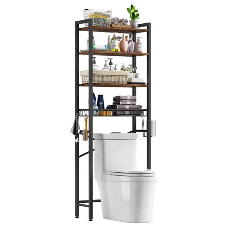 Kalrin Over The Toilet Storage Shelf 4 Tier Wooden Bathroom Organizer