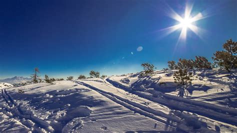 Download Wallpaper Sunny Day In This Winter Landscape 3840x2160