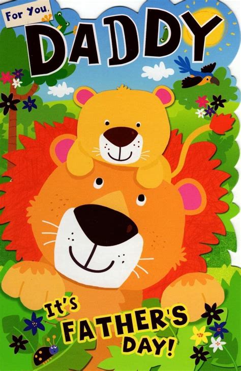 Figuring out a special message for your dad or husband can be a challenge, but with a. For You Daddy Happy Father's Day Card Cute Lion | Cards ...