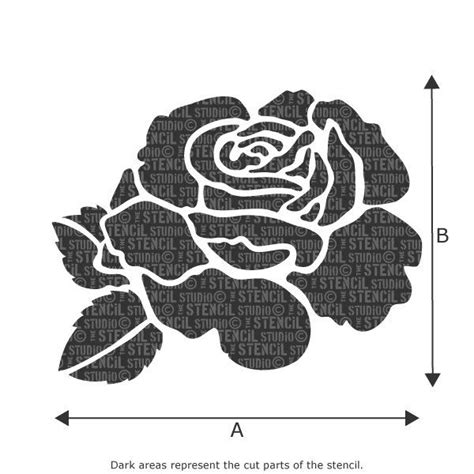 Rose Flower Stencil From The Stencil Studio Reusable Home Etsy