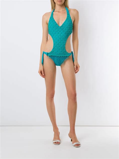 Amir Slama Embroidered Cut Out One Piece Farfetch