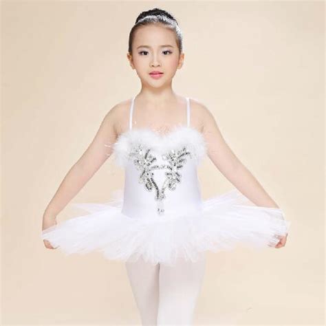 White Childrens Swan Lake Costume Kids Ballet Dance Costume Stage