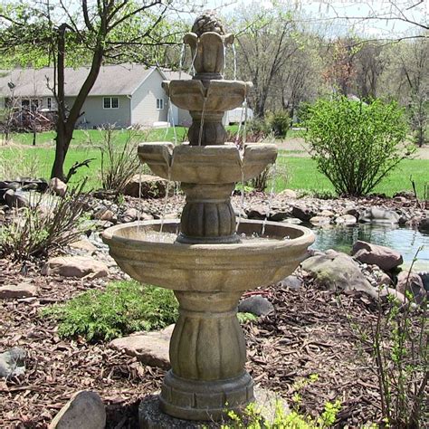 Bird bath 3 tier water fountain in out door patio garden decor electric pump new. Three Tier 48" Pedestal Water Fountain | Garden Pedestal
