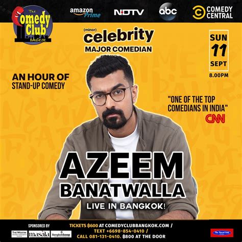 Megatix Stand Up Comedy Azeem Banatwalla Amazon Prime Comedy Central