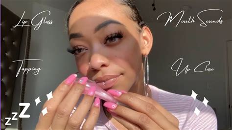 Chynaunique Asmr Lipgloss Application Part 2 Compilation Tingly Mouth Sounds Tapping Up
