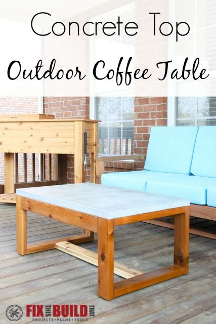 Add more concrete to fill to the top, if needed. DIY Concrete Top Outdoor Coffee Table | FixThisBuildThat