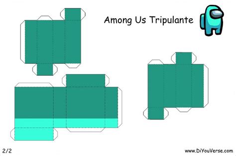 Among Us Papercraft Among Us Tripulante Cian 2 Papercraft Printable