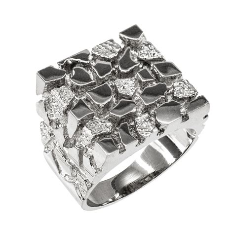 925 Sterling Silver Mens Nugget Ring