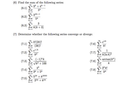 Solved Find The Sum Of The Following Series