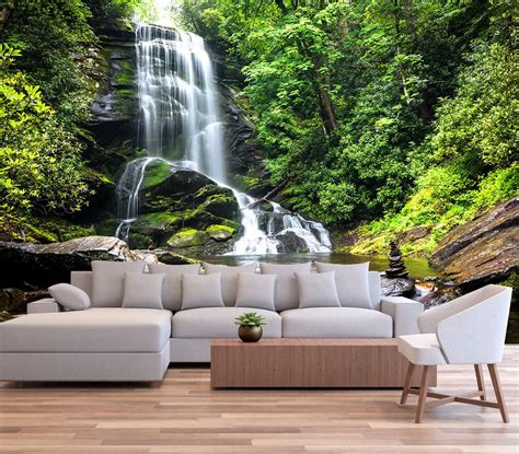 Reyhui 151x105cascading Waterfalls In Forest Wall Mural Large