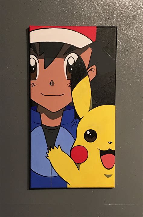 pikachu and Ash canvas | Disney canvas art, Disney canvas, Mini canvas art