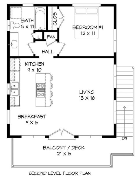 Contemporary House 1 Bedrm 1 Bath 650 Sq Ft Plan 196 1211
