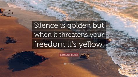 Edmund Burke Quote Silence Is Golden But When It